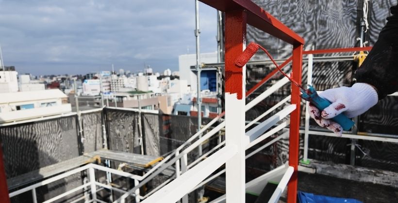 鉄骨階段 塗装工事｜新宿区