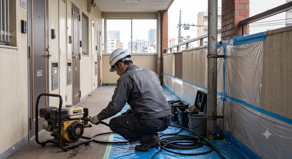排水管更生工事（ライニング）の手順とは？高圧洗浄から樹脂の硬化まで、現場で行われる作業の流れ